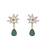 Gold plated green stone dangler earrings in sterling silver