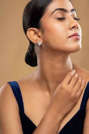Gold plated stud earrings in sterling silver