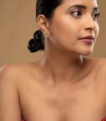 Gold plated stud earrings in sterling silver