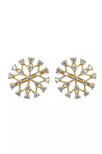 Gold plated stud earrings in sterling silver