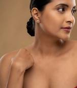 Gold plated stud earrings in sterling silver