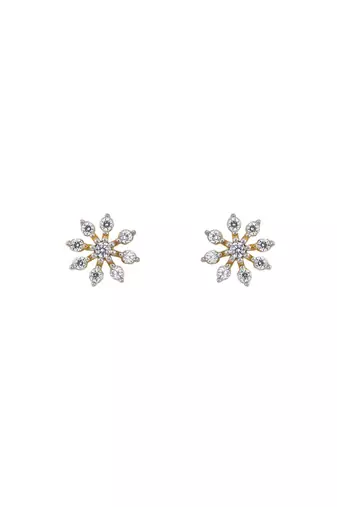 Gold plated stud earrings in sterling silver