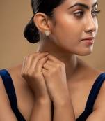 Gold plated stud earrings in sterling silver