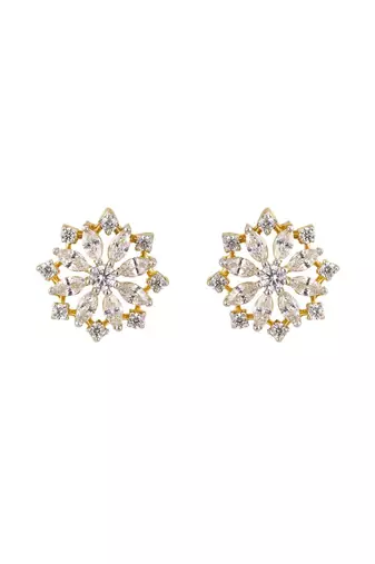 Gold plated stud earrings in sterling silver