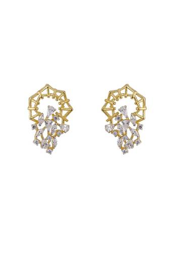 Gold plated stud earrings in sterling silver