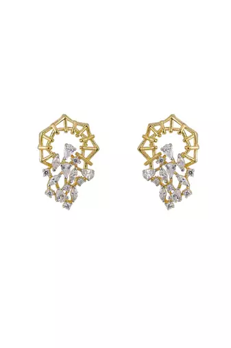 Gold plated stud earrings in sterling silver
