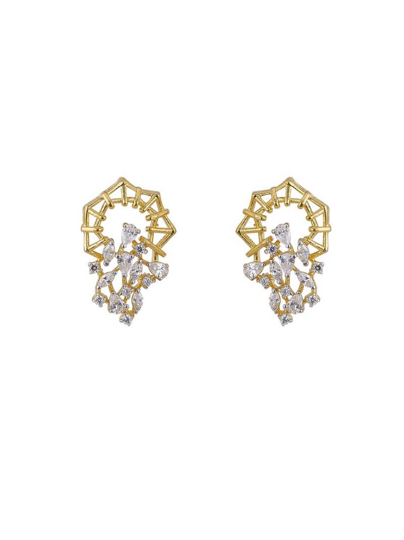 Gold plated stud earrings in sterling silver