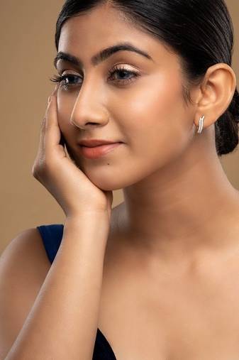 Gold plated stud earrings in sterling silver