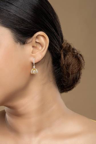 Gold plated dangler earrings in sterling silver