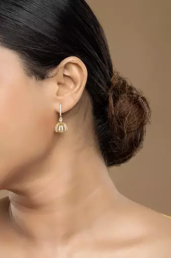 Gold plated dangler earrings in sterling silver