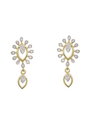 Gold plated dangler earrings in sterling silver 2