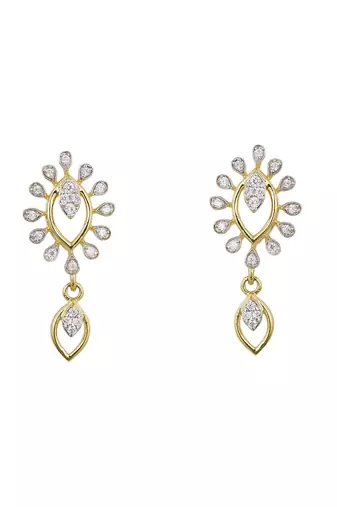 Gold plated dangler earrings in sterling silver