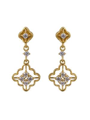 Gold plated dangler earrings in sterling silver 2