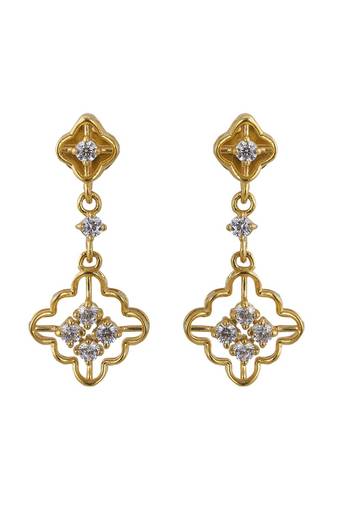 Gold plated dangler earrings in sterling silver