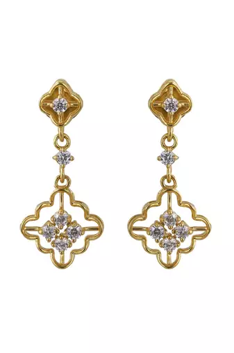Gold plated dangler earrings in sterling silver