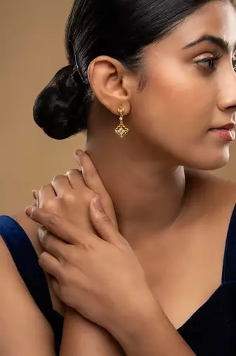 Gold plated dangler earrings in sterling silver