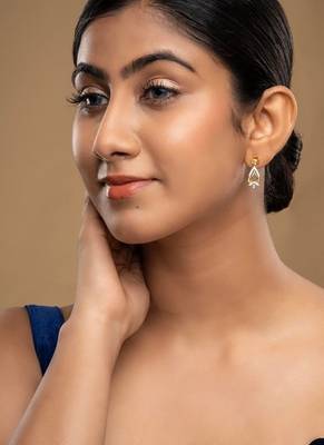 Gold plated dangler earrings in sterling silver 1