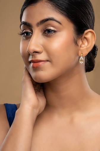 Gold plated dangler earrings in sterling silver