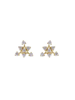 Gold plated stud earrings in sterling silver 2