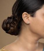 Gold plated stud earrings in sterling silver