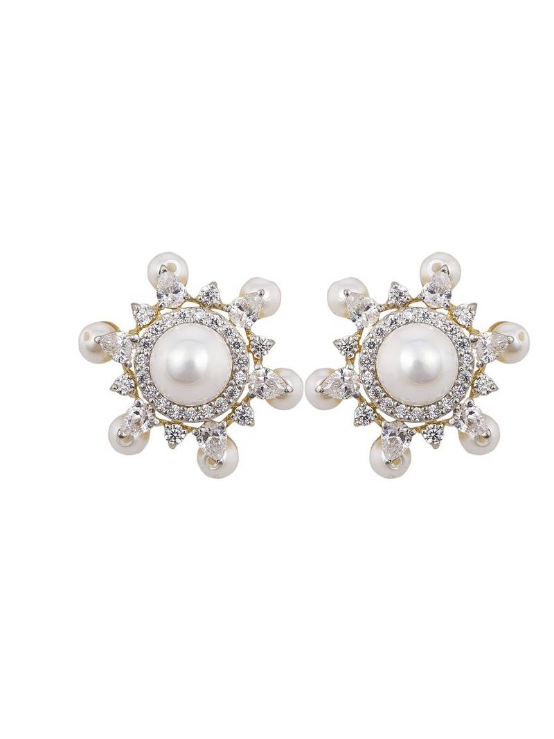 Gold plated stud earrings in sterling silver