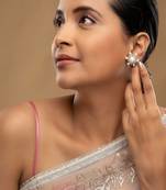 Gold plated stud earrings in sterling silver