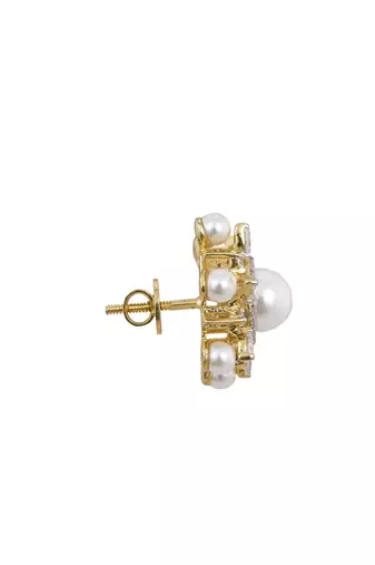 Gold plated stud earrings in sterling silver