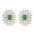 Gold plated green stone stud earrings in sterling silver