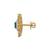 Gold plated green stone stud earrings in sterling silver