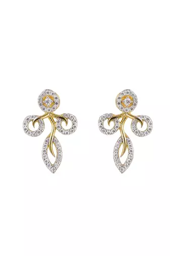Gold plated stud earrings in sterling silver