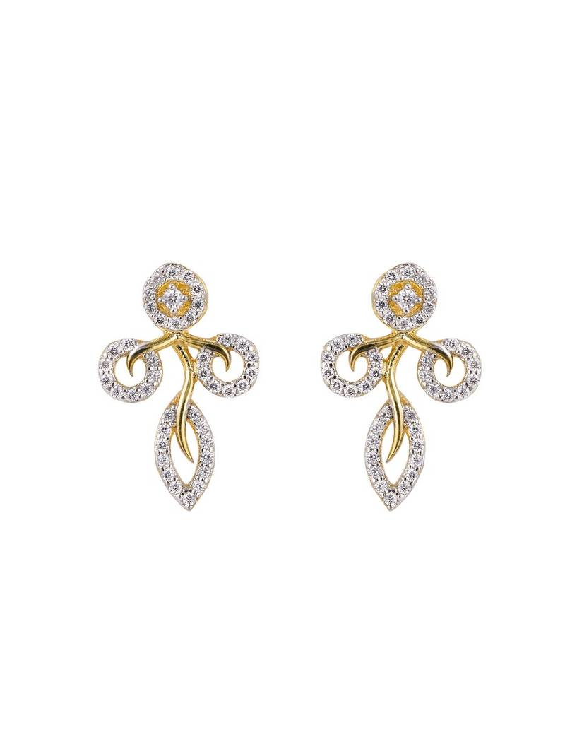Gold plated stud earrings in sterling silver