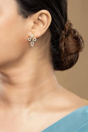 Gold plated stud earrings in sterling silver