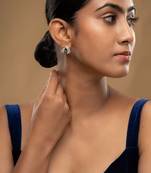 Gold plated green stone earrings in sterling silver