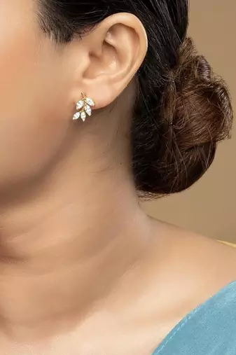 Gold plated stud earrings in sterling silver