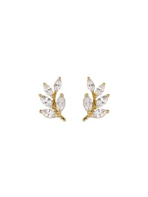 Gold plated stud earrings in sterling silver 3
