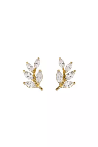 Gold plated stud earrings in sterling silver