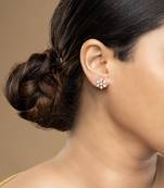 Gold plated stud earrings in sterling silver