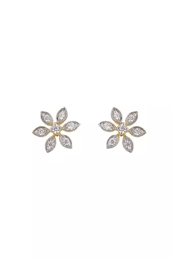 Gold plated stud earrings in sterling silver