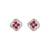 Gold plated pink stone stud earrings in sterling silver
