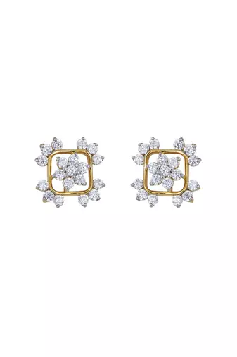 Gold plated stud earrings in sterling silver