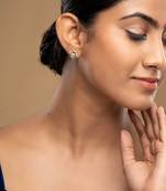 Gold plated stud earrings in sterling silver