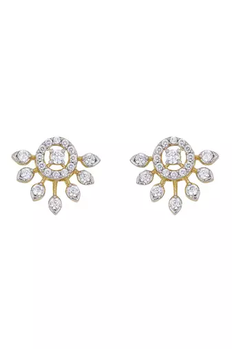 Gold plated stud earrings in sterling silver