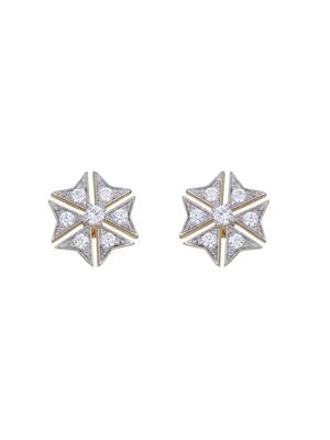 Gold plated stud earrings in sterling silver 1