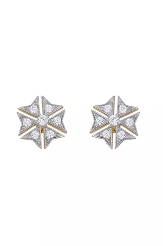Gold plated stud earrings in sterling silver