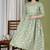 Green aaysa floral printed pure cotton flared maternity maxi dress
