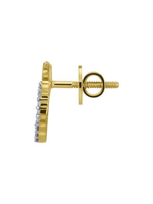 Gold plated blue stone stud earrings in sterling silver 3