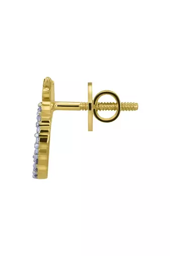 Gold plated blue stone stud earrings in sterling silver