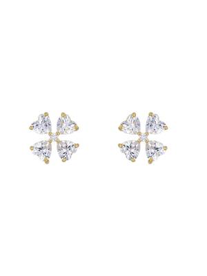 Gold plated stud earrings in sterling silver 2