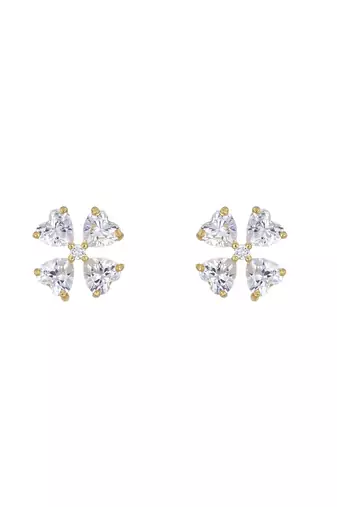 Gold plated stud earrings in sterling silver