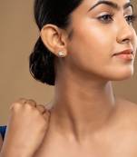 Gold plated stud earrings in sterling silver